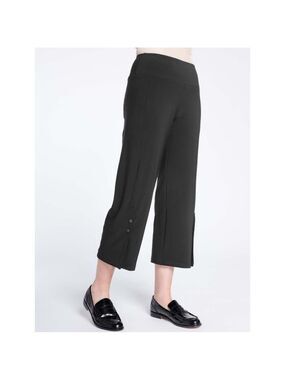 Sympli Icon Cocktail Pant Black Size 12 Cropped Wide Leg Pull On Stretchy